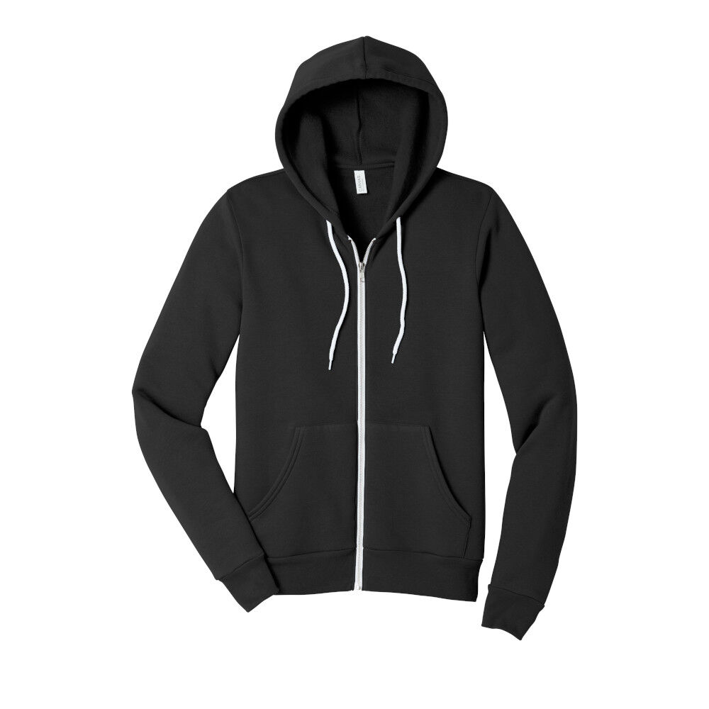 Branded Bella+Canvas Unisex Sponge Fleece Full Zip Hoodie Black