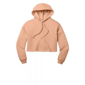 Branded Bella+Canvas Women’s Sponge Fleece Cropped Hoodie Peach