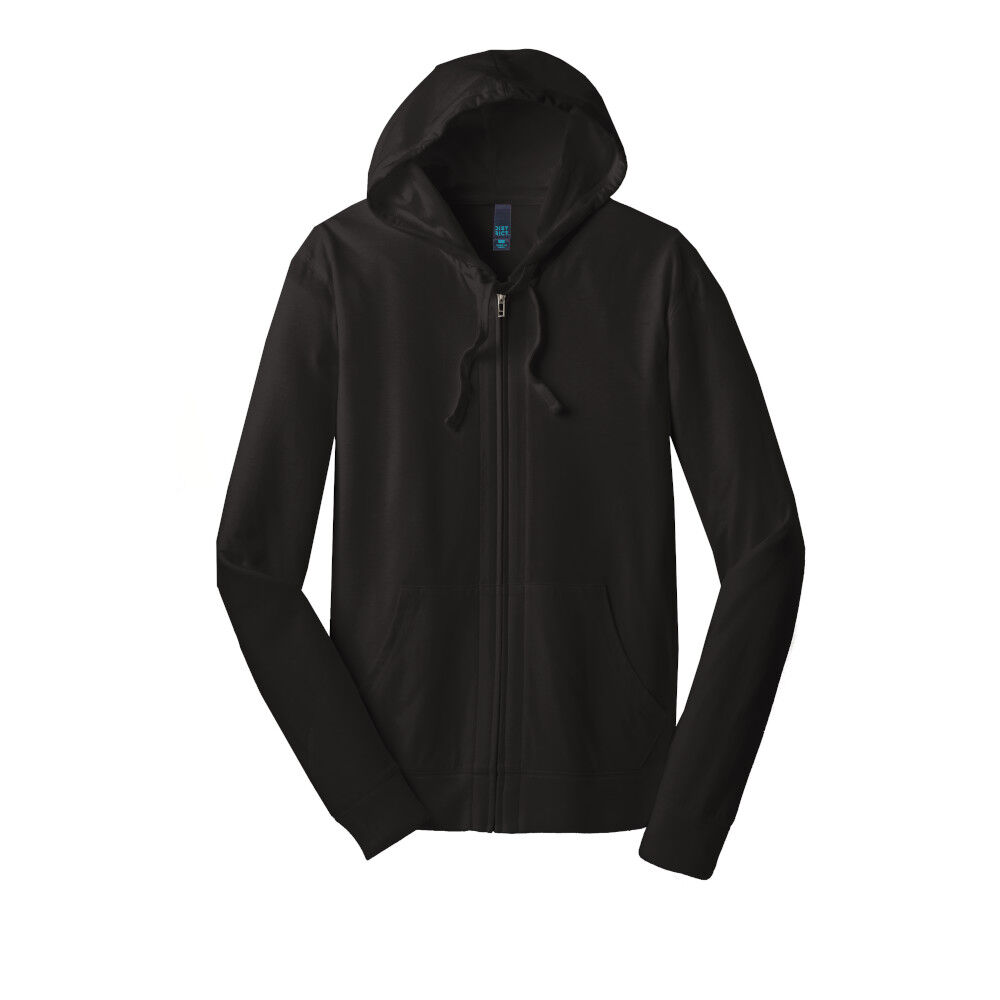 Branded District Jersey Full-Zip Hoodie Black