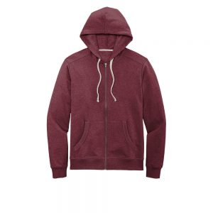 Branded District Re-Fleece Full-Zip Hoodie Maroon Heather