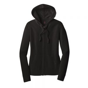 Branded District Women’s Fitted Jersey Full-Zip Hoodie Black