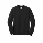 Branded Gildan Heavy Cotton 100% Cotton Long Sleeve T-shirt Black