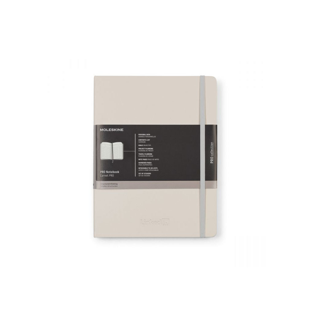 Branded Moleskine Hard Cover Ruled X-Large Professional Notebook Pearl Grey