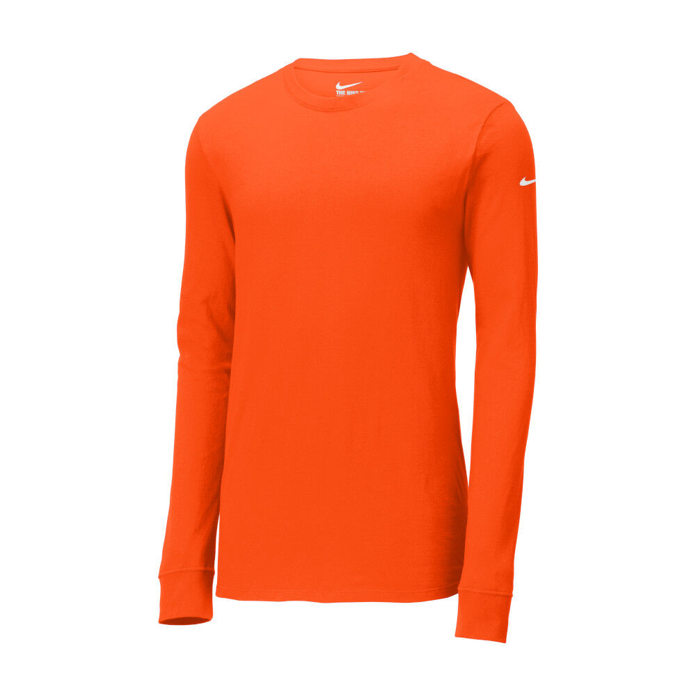 Branded Nike Core Cotton Long Sleeve Tee Brilliant Orange