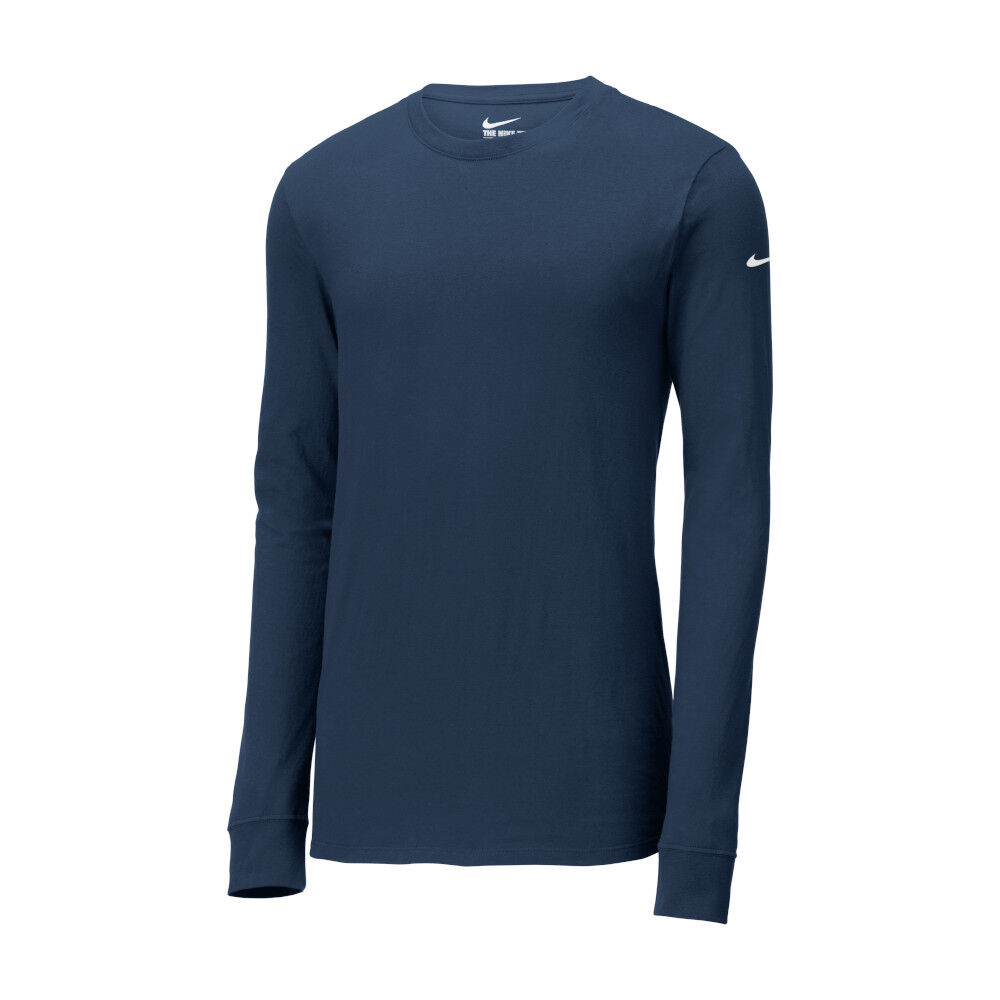 Branded Nike Core Cotton Long Sleeve Tee College Navy