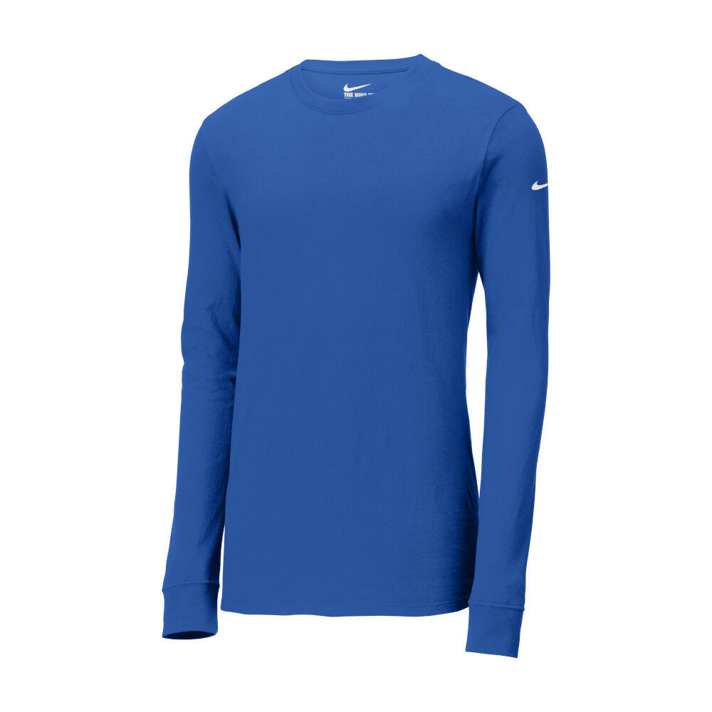 Branded Nike Core Cotton Long Sleeve Tee Rush Blue