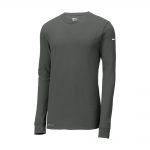 Branded Nike Dri-FIT Cotton/Poly Long Sleeve Tee Anthracite