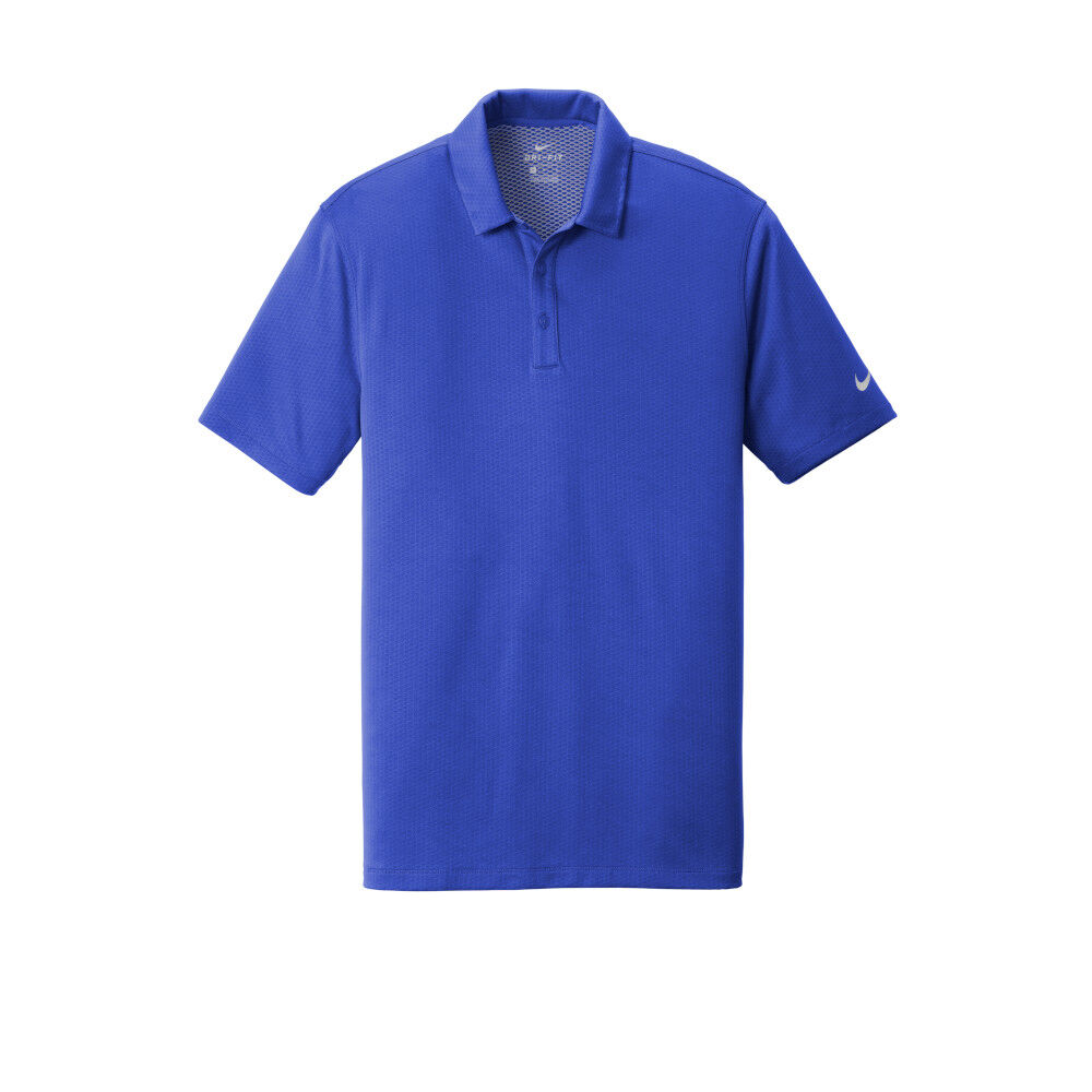 Branded Nike Dri-FIT Hex Textured Polo Game Royal