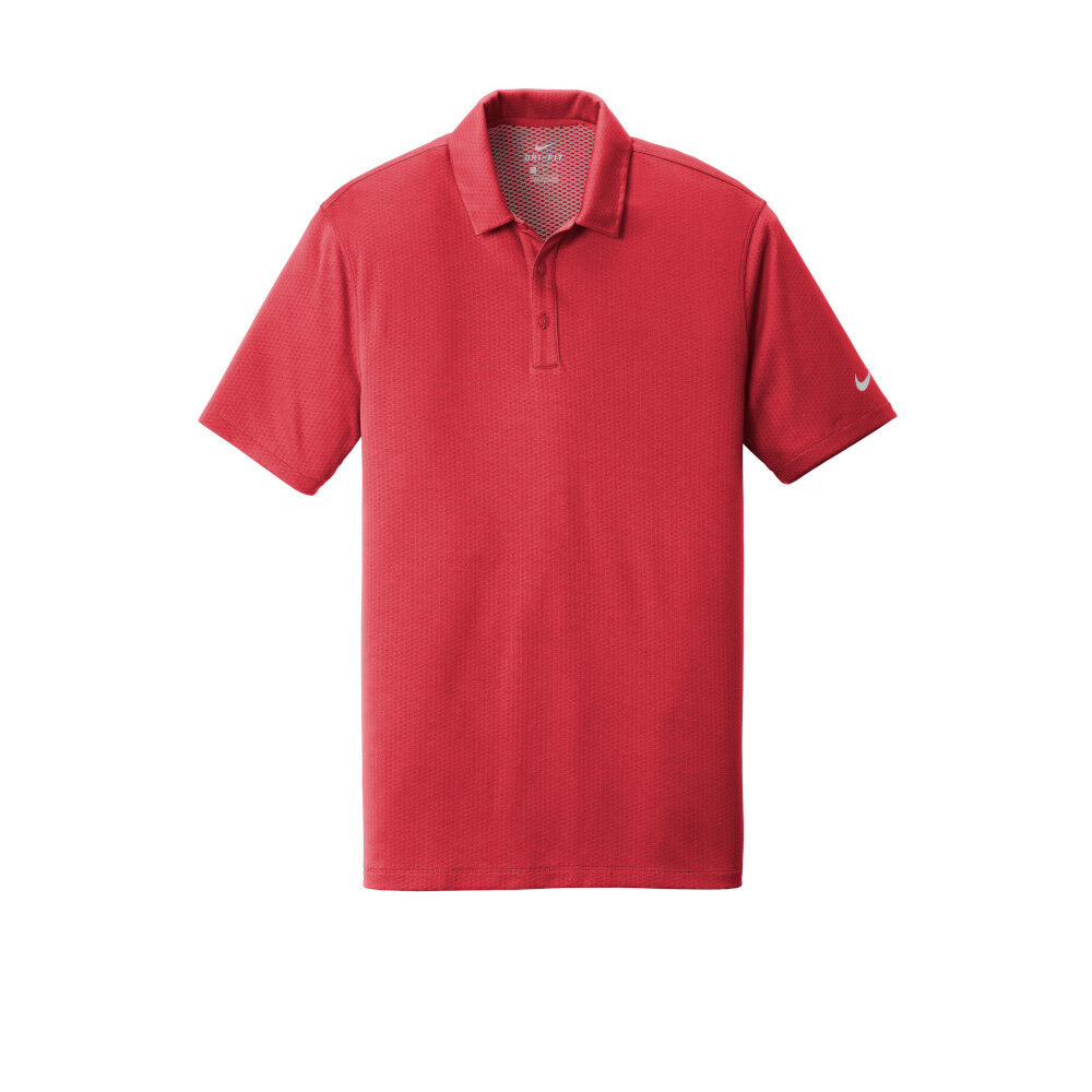 Branded Nike Dri-FIT Hex Textured Polo Gym Red