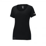 Branded Nike Ladies Dri-FIT Cotton/Poly Scoop Neck Tee Black