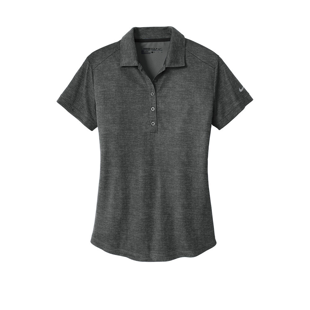 Branded Nike Ladies Dri-FIT Crosshatch Polo Anthracite/Black