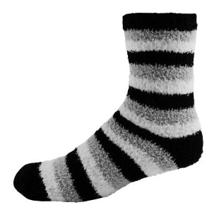 Branded Fashion Fuzzy Feet Black Stripe