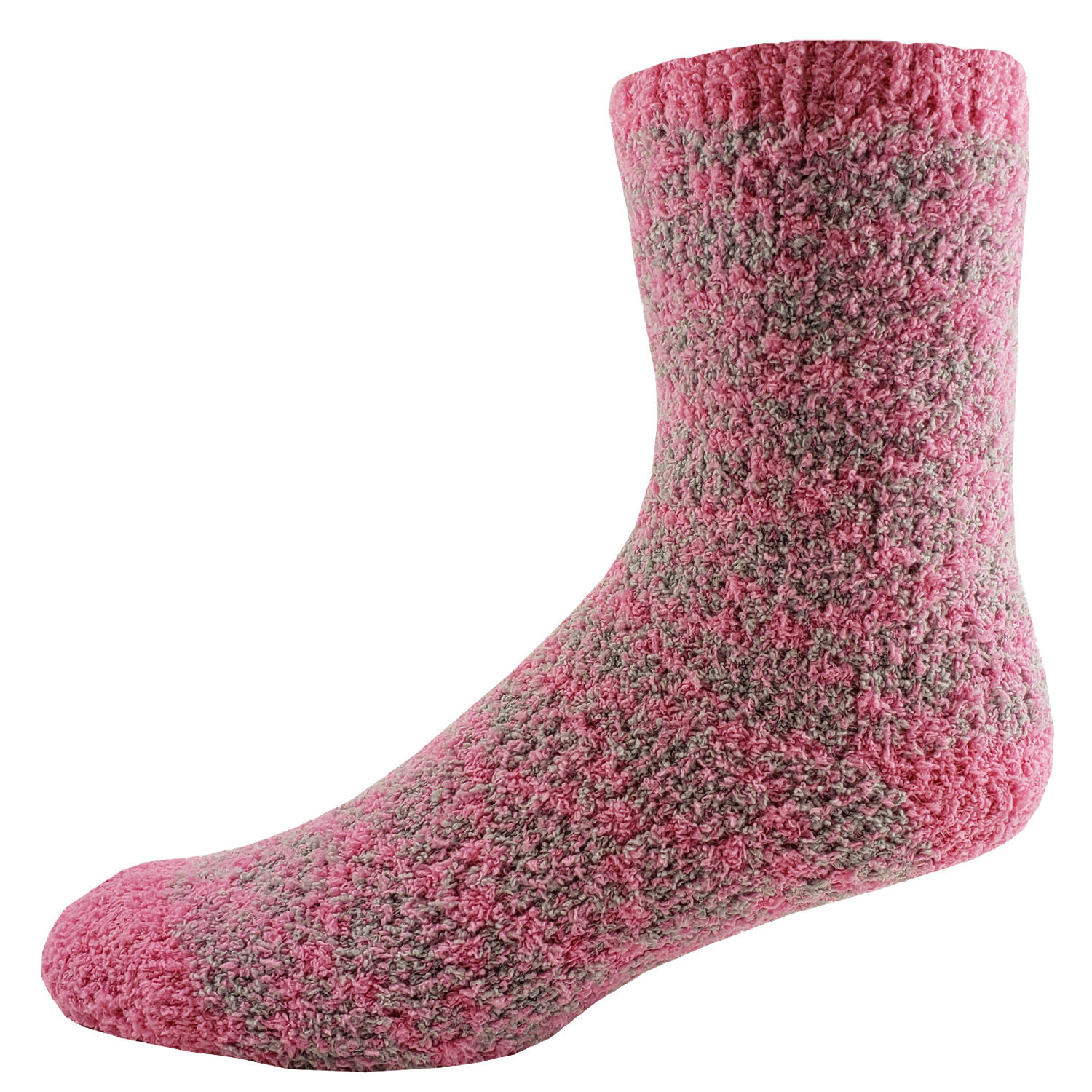 Custom Branded Fashion Fuzzy Feet - Gray/Pink Pattern