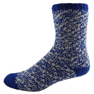 Branded Fashion Fuzzy Feet Gray/Royal Pattern