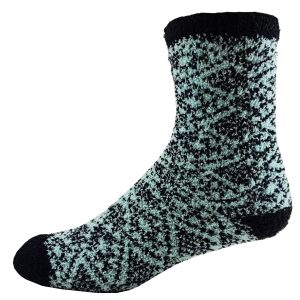 Branded Fashion Fuzzy Feet Teal Blue/Black Pattern