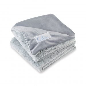 Branded Luxe Faux Fur Throw Blanket Grey