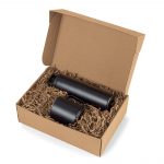 Branded MiiR® Wide Mouth Bottle & Camp Cup Gift Set Black Powder