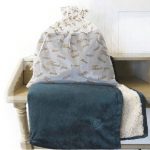 Custom Branded Urban Alpaca Home Throw - Steel Blue/Vanilla