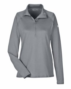 Branded Under Armour Ladies’ UA Tech™ Quarter-Zip Graphite/White