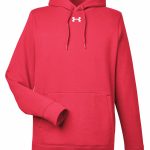 Branded Under Armour Men’s Hustle Pullover Hooded Sweatshirt Red/White