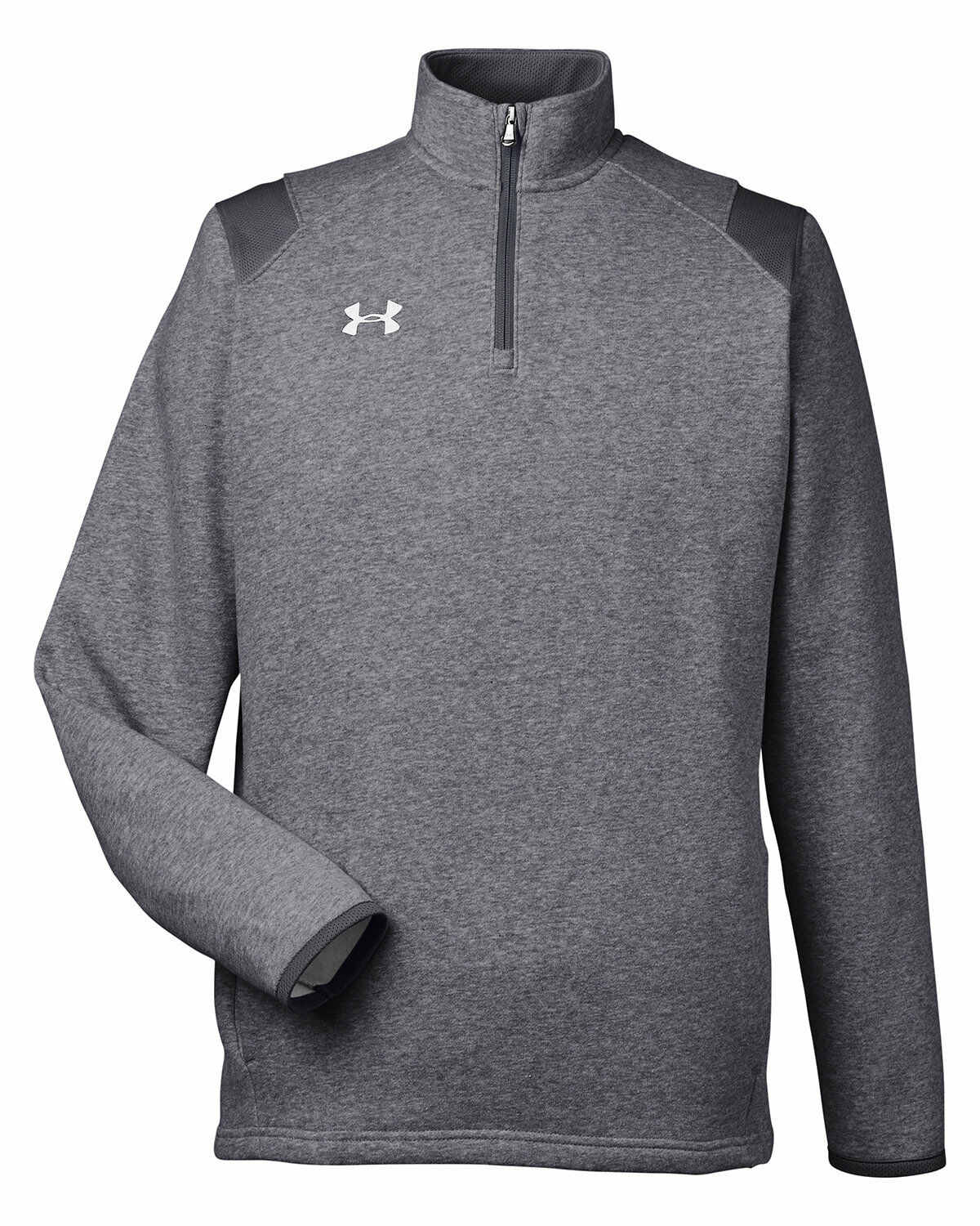 Custom Branded Under Armour Quarter Zips - Carbon Heather/White