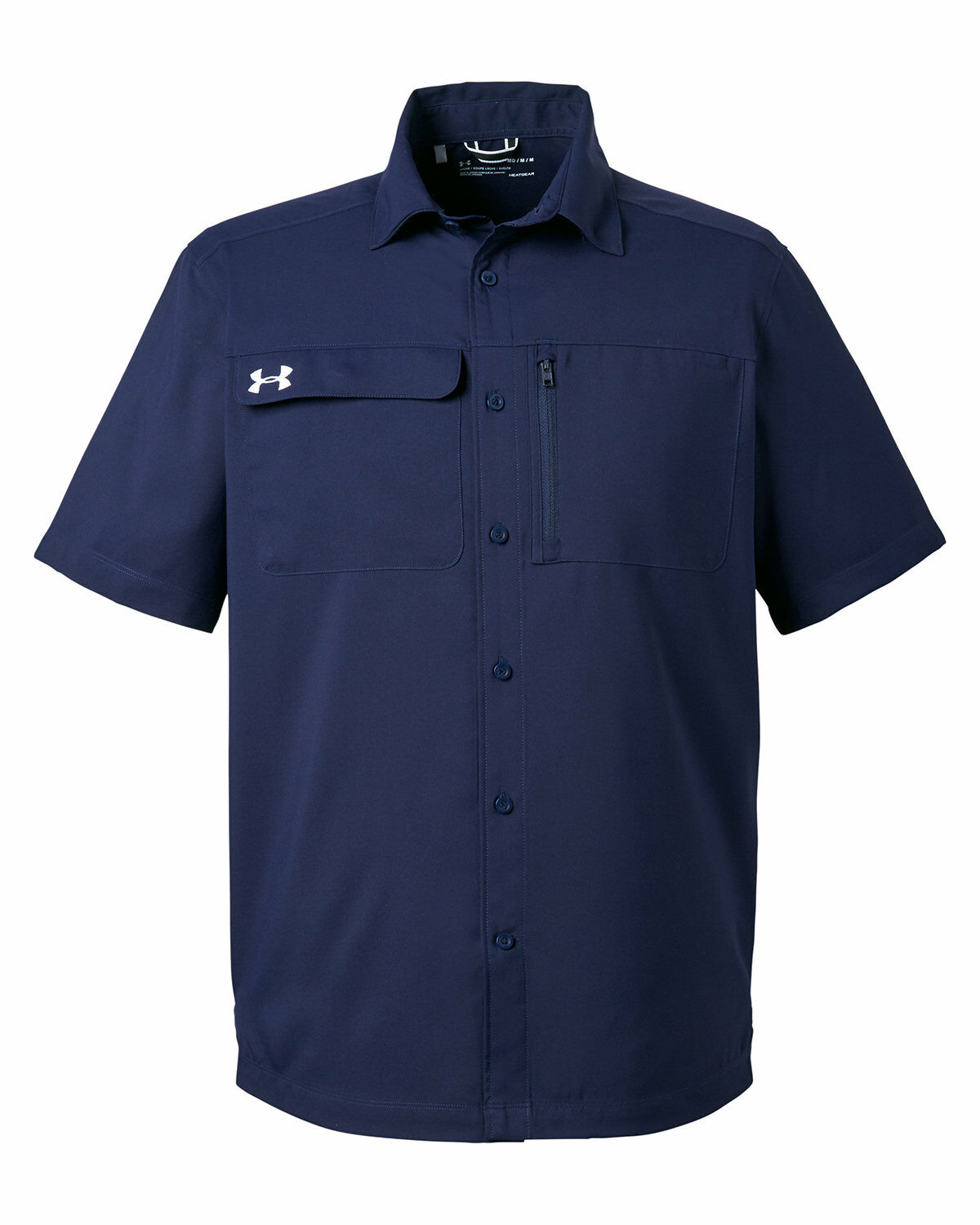 Branded Under Armour Men’s Motivate Coach Woven Shirt Midnight Navy/White