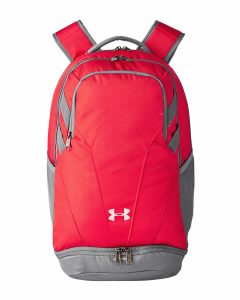 Branded Under Armour Unisex Hustle II Backpack Red/Silver