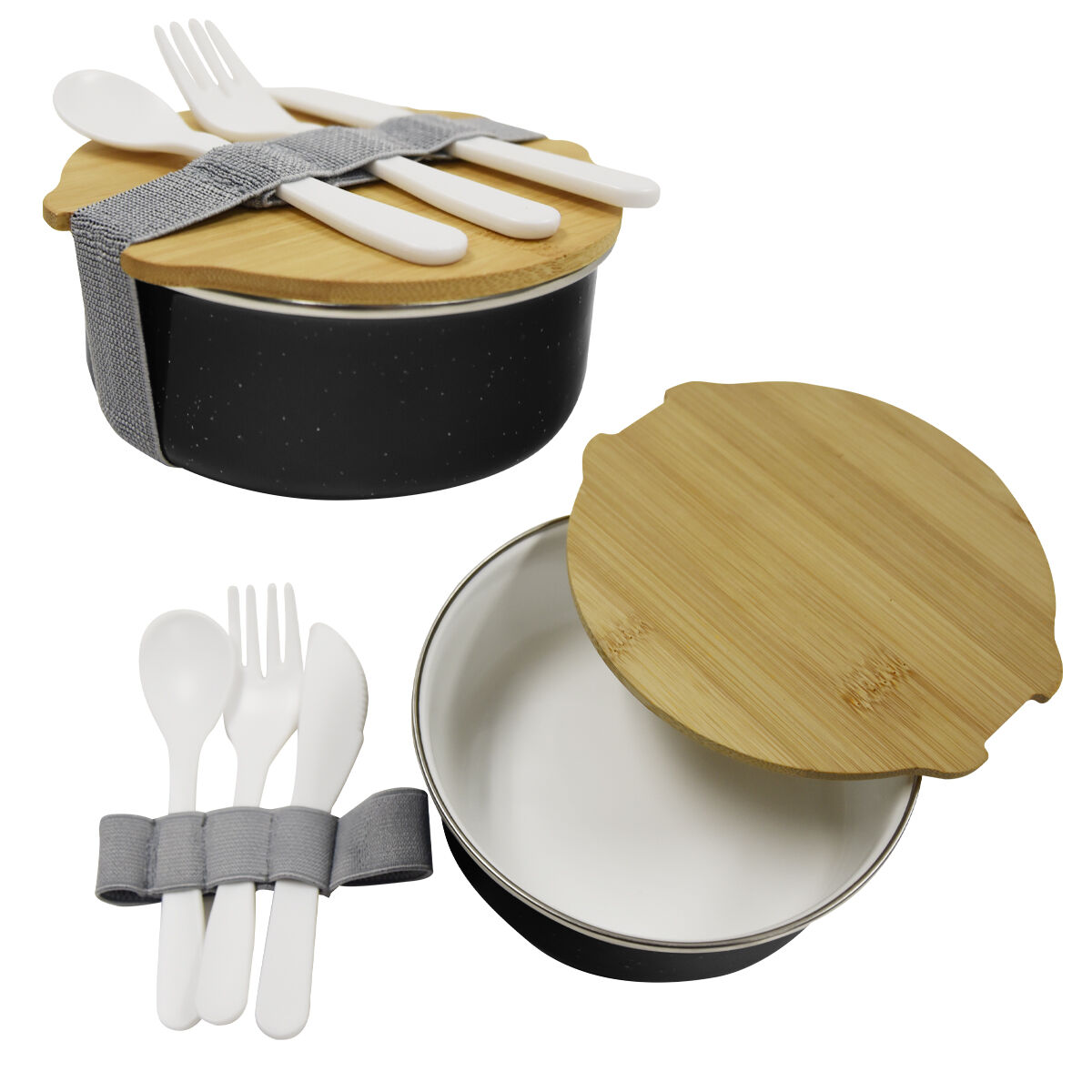 Branded Campfire Circle Bento Box Black