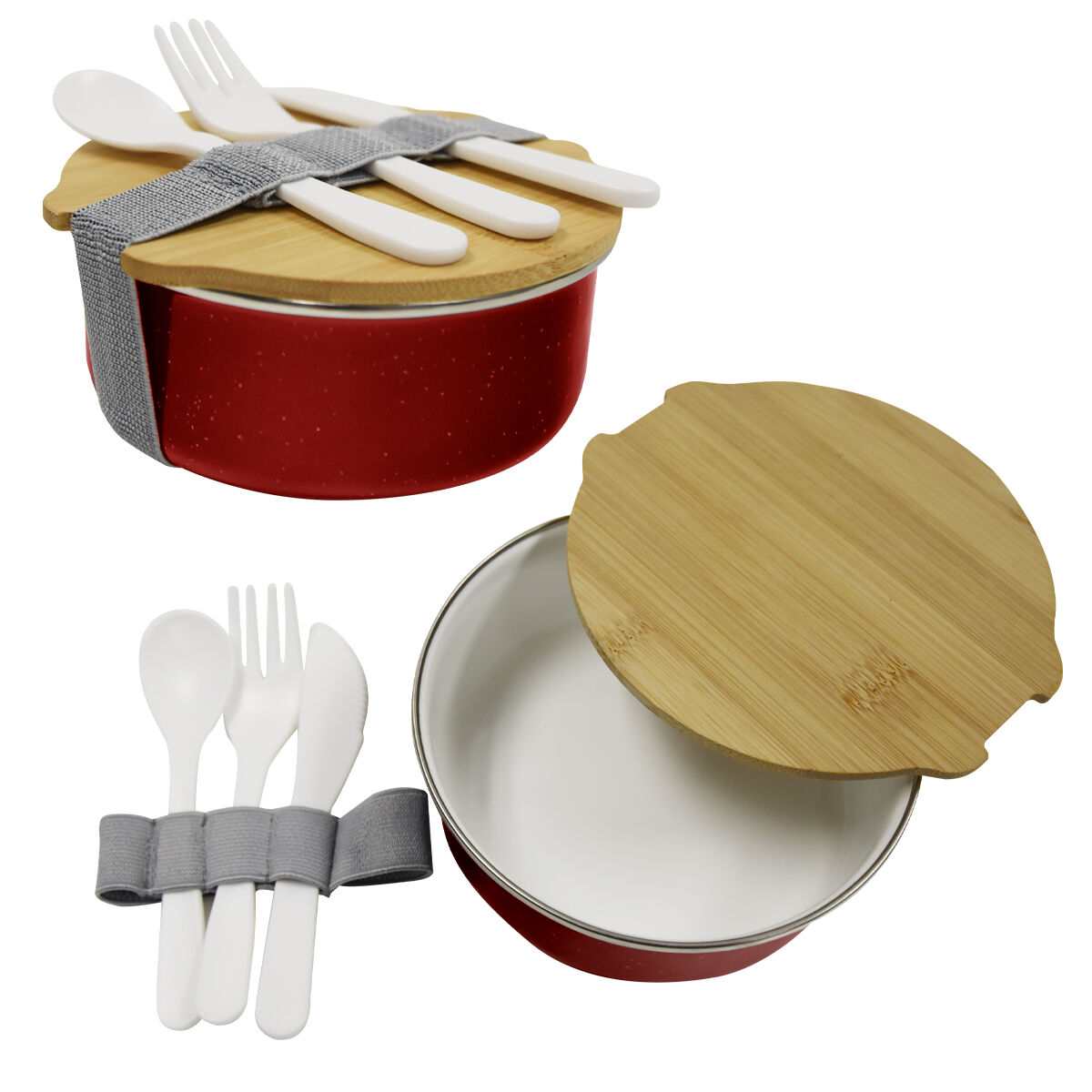 Branded Campfire Circle Bento Box Red