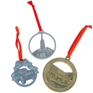 Branded Die Struck Ornaments – 2 1/2″ W x 2 1/2″ H Various Colors