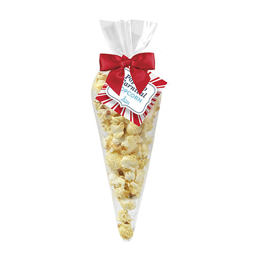 Custom Branded Gourmet Popcorn Cone Bags (large) - Butter Popcorn