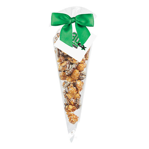 Branded Gourmet Popcorn Cone Bags (small) Chocolate Pretzel Popcorn