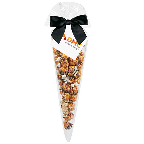 Branded Gourmet Popcorn Cone Bags (small) White Cheddar Truffle Popcorn