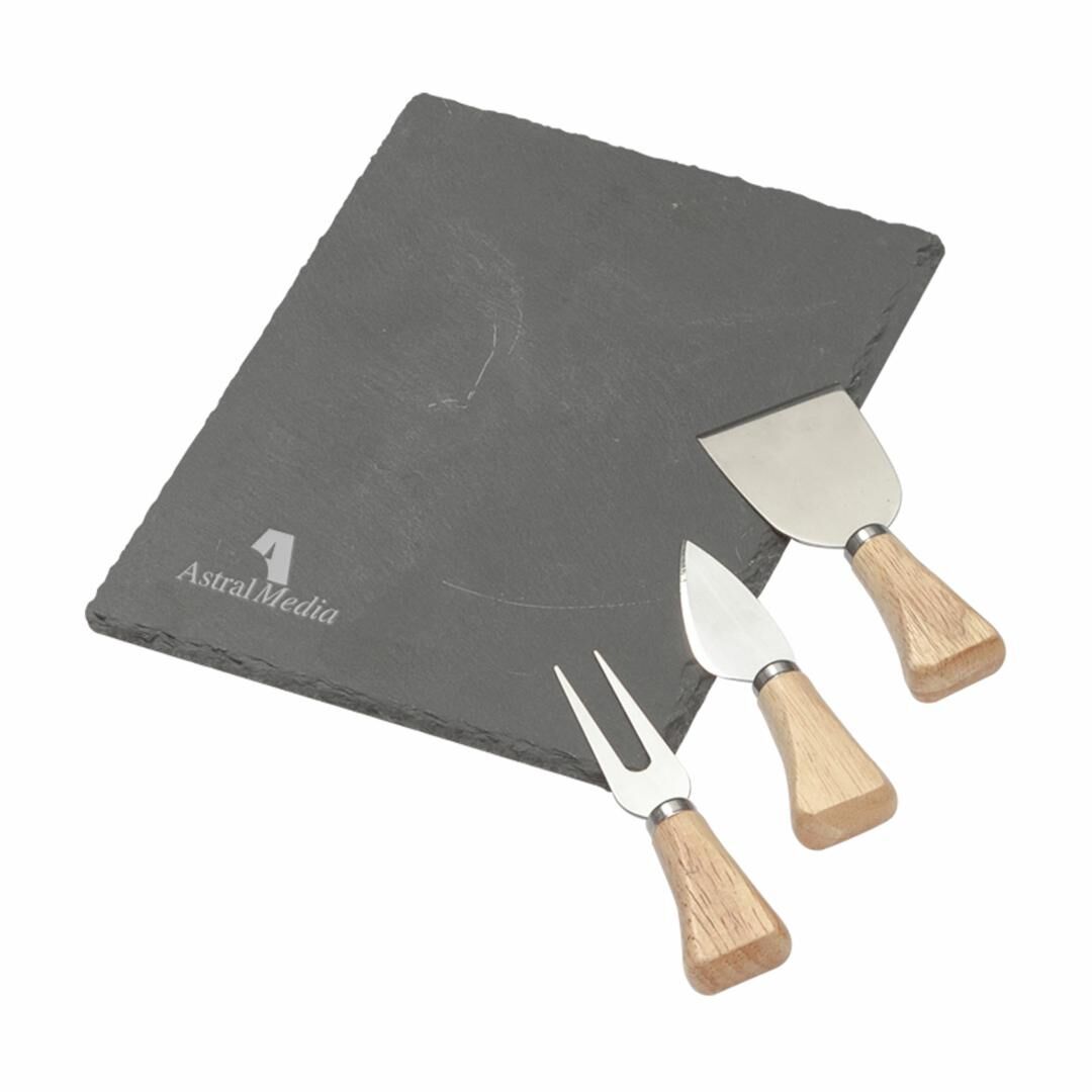 Branded Maitre d’ Slate Cheese Set – 4pc Slate