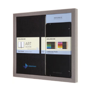 Branded Moleskine® Coloring Kit – Sketchbook and Watercolor Pencils Black