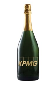 Branded Rustic Laser Engraved Wood Box with Custom Etched Wine with 1 Color Fill Champagne