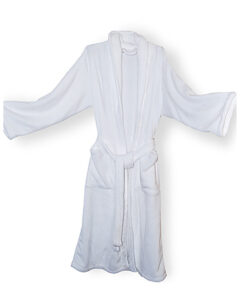 Branded Alpine Fleece Mink Touch Luxury Robe White