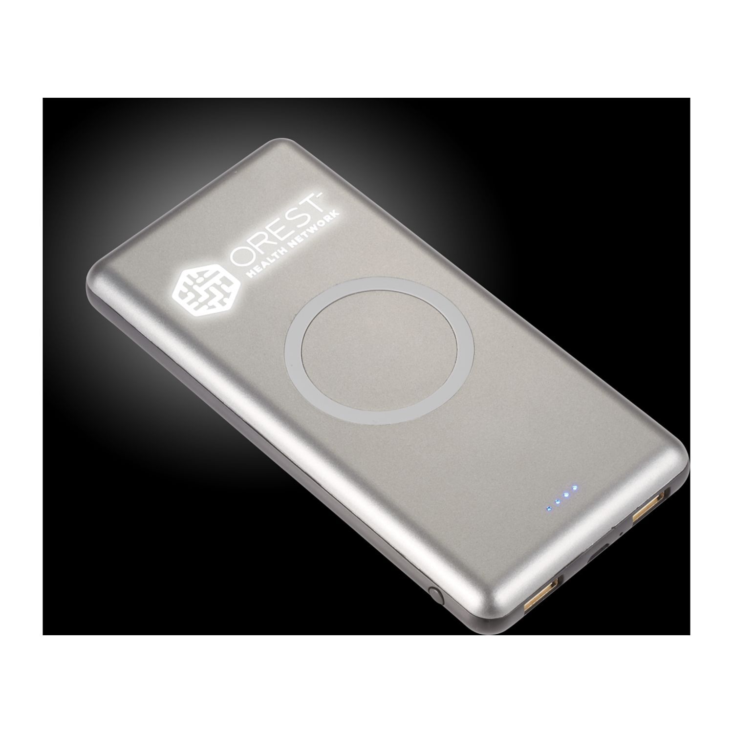 Custom Branded UL Listed Light Up Qi 10000 Wireless Power Bank