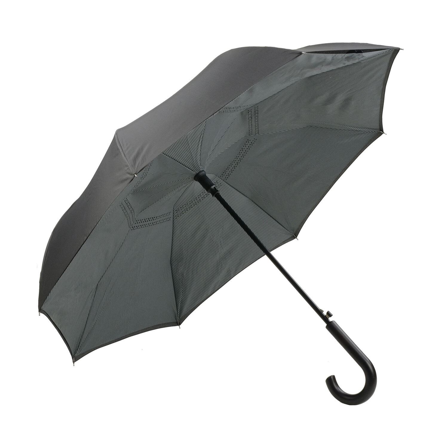 Custom Branded ShedRain Umbrellas - Black/Houndstooth