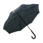 Branded ShedRain® UnbelievaBrella™ Crook Handle Auto Open Fashion Print Umbrella Navy/Blackwatch Plaid