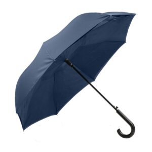 Branded ShedRain® UnbelievaBrella™ Crook Handle Auto Open Umbrella Navy/Navy