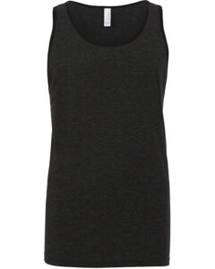 Branded Bella + Canvas Unisex Jersey Tank Charcoal Black/Solid Black Triblend