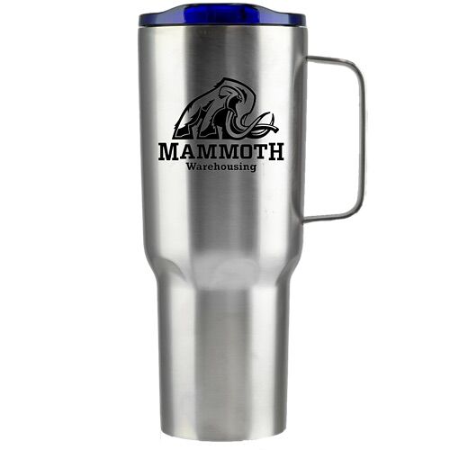 Custom Branded Mammoth 40 Oz Vacuum Insulated Mug - Stainless Blue