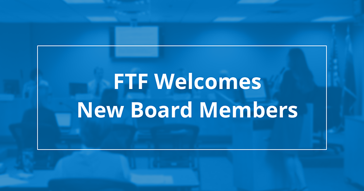 blue box that says FTF welcomes new board members