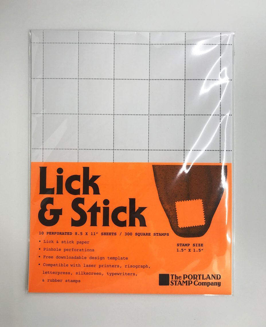 The Portland Stamp COmpany blank lick and stick sheets