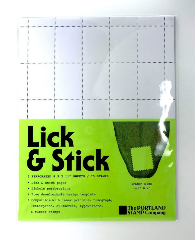The Portland Stamp Company blank lick and stick sheets