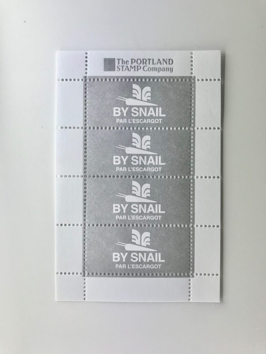 by snail letterpress silver stamp