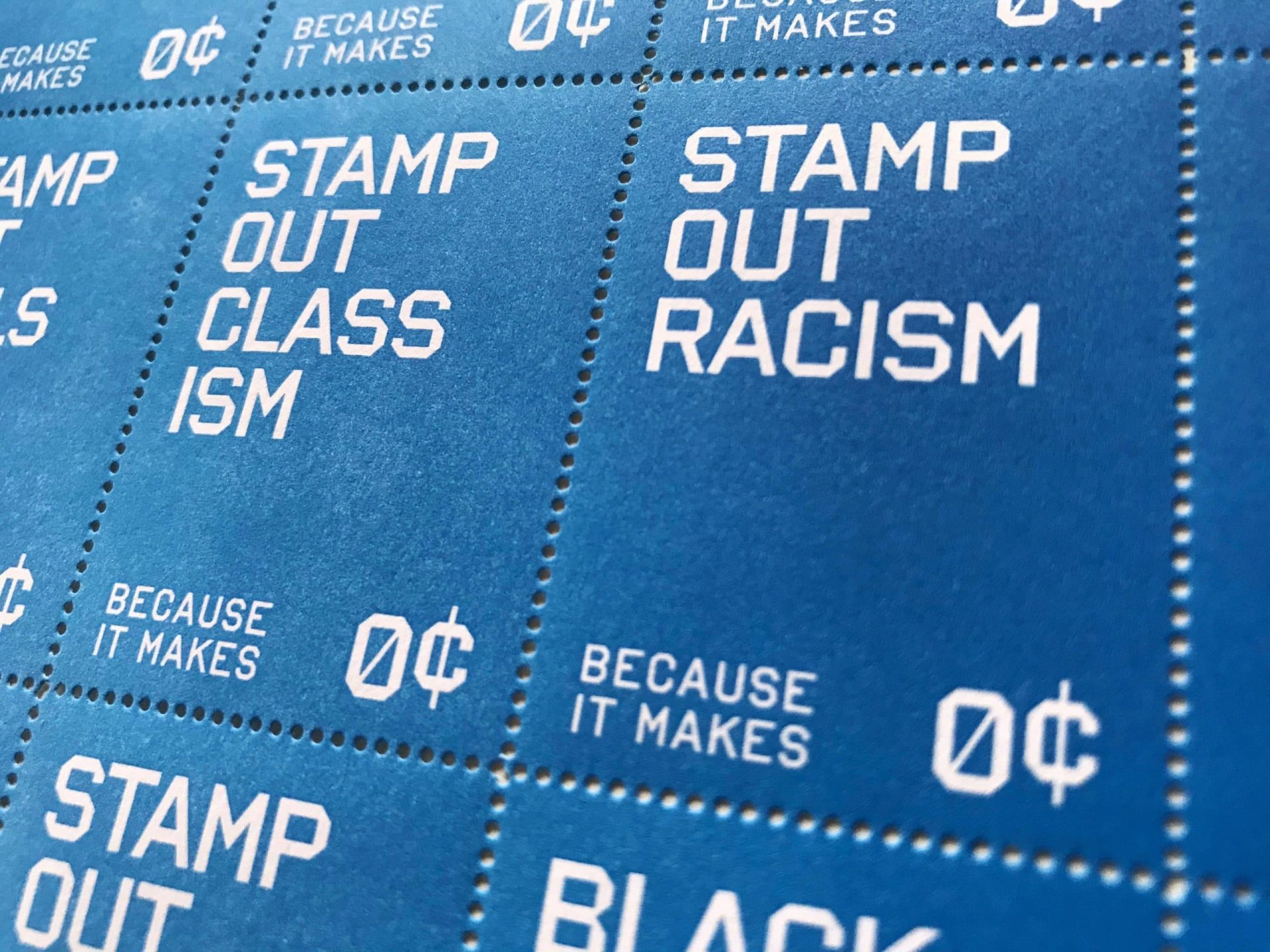 stamp out racism tre seals letterpress stamps