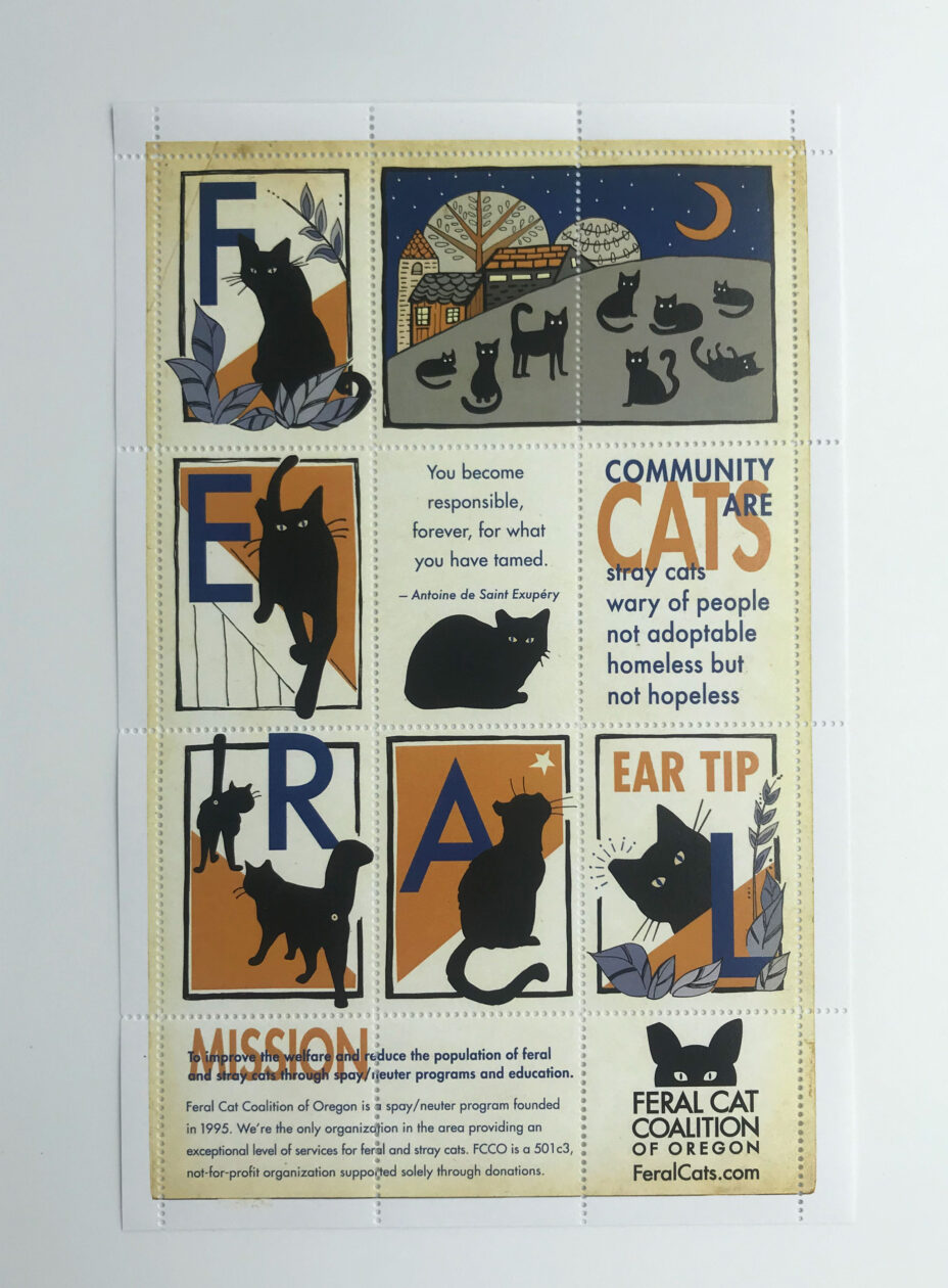 feral cat coalition of oregon benefit stamps full sheet