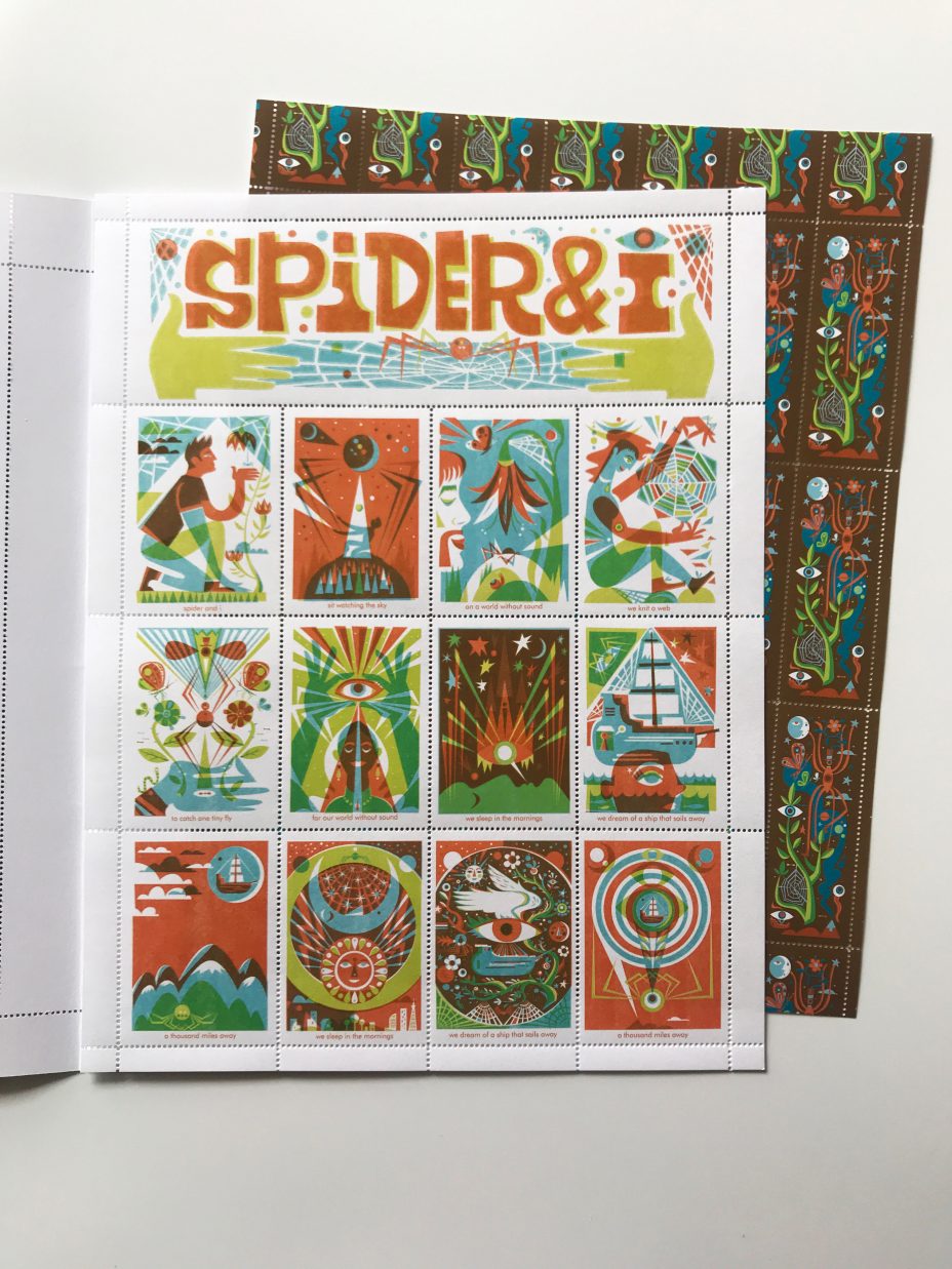 michael wertz spider and i artistamp two full sheets